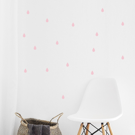 Immagine di Pick Art Design® Adesivo da parete Gocce di pioggia Rosa Pastello