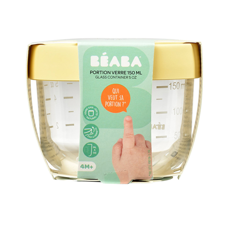 Beaba® Contenitore per alimenti in vetro 150ml Yellow