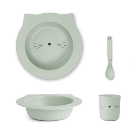 Liewood® Set pappa bamboo baby cat dusty Mint