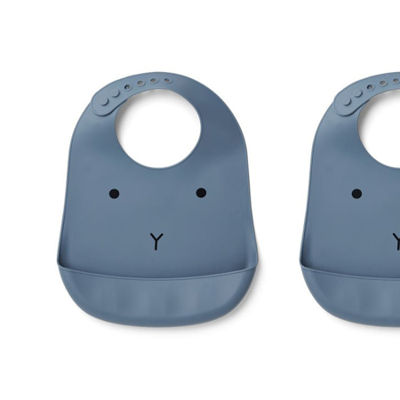 Liewood®  Due Bavaglini in sIlicone Rabbit Blue Wave