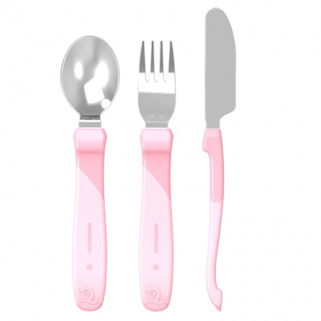 Twistshake® Set posate in acciaio inossidabile (12+m) - Pastel Pink