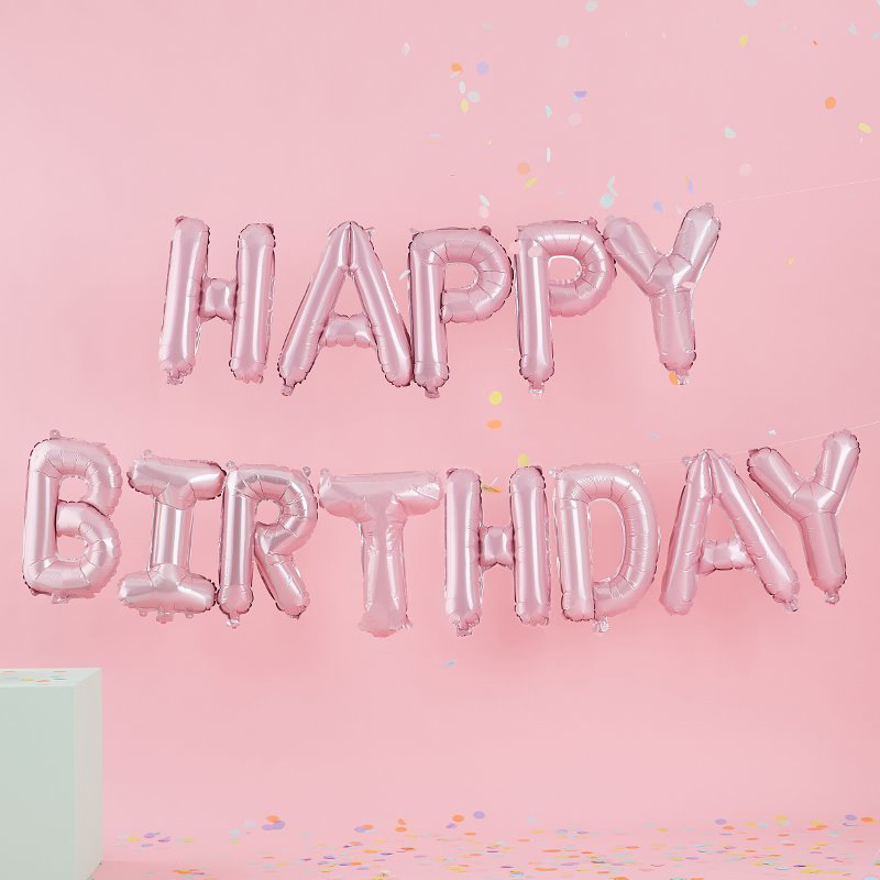 Immagine di Ginger Ray® Ghirlanda Palloncini Happy Birthday Mat Pastel Party