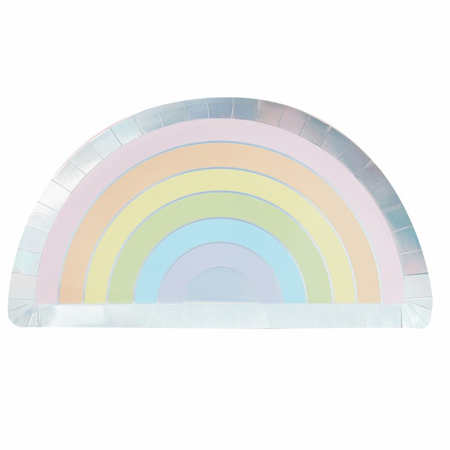 Ginger Ray® Rainbow piatti di carta Pastel Party 8 pz.