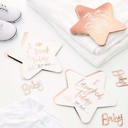 Immagine di Ginger Ray® Milestone schede Rose Gold Twinkle Twinkle 24 pz.