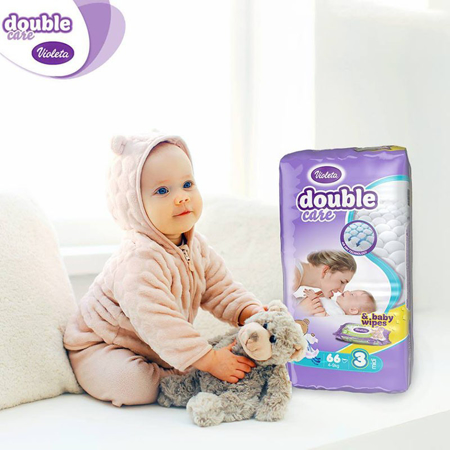 Immagine di Violeta® Pannolini Air Dry 4 Maxi (7-18kg) Jumbo 60+Salviettine umidificate Baby in omaggio