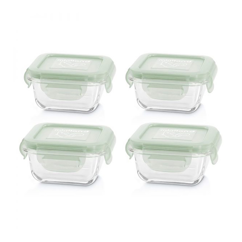 Immagine di Miniland® Set 4 contenitori in vetro 160ml Chip