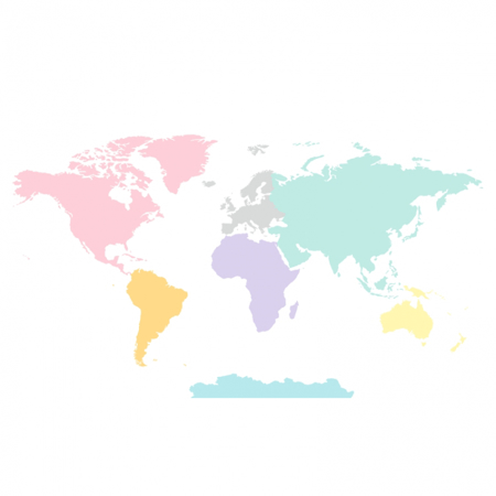 Immagine di Yokodesign®  Adesivo da parete Mappa del mondo Pastel 150x84