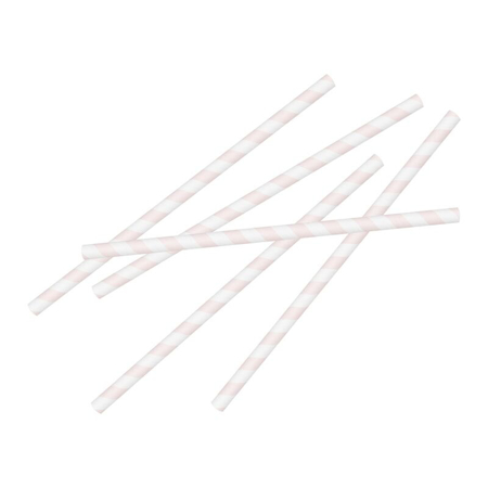 Ginger Ray®  Cannucce di carta Pink Stripe 20 pezzi