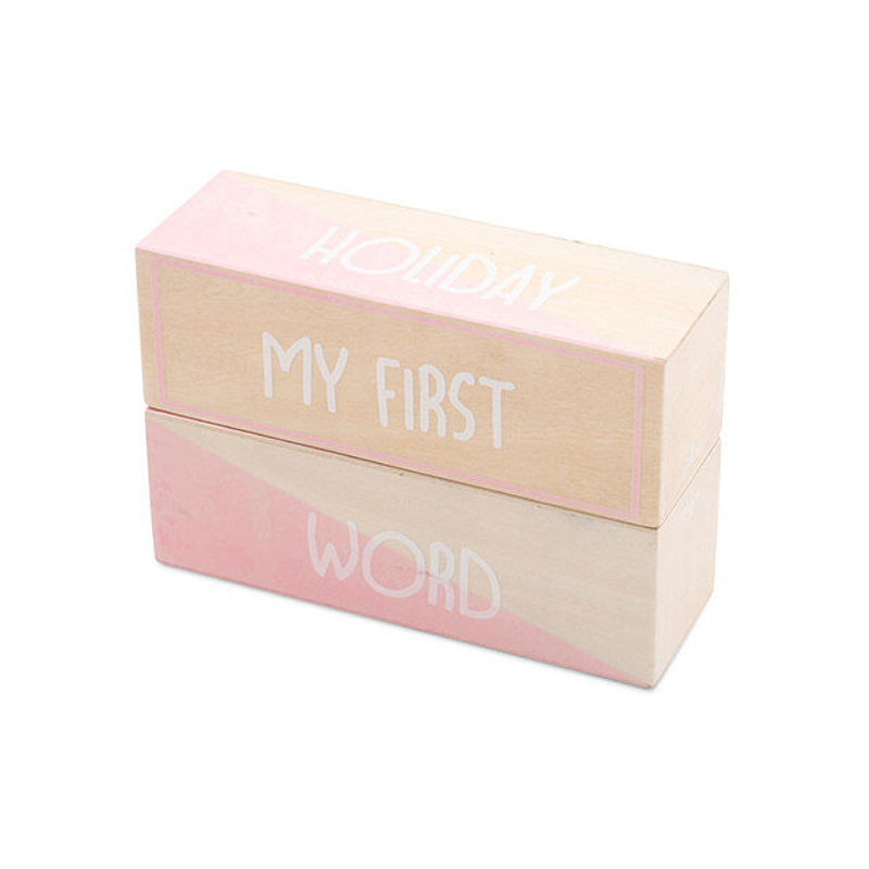 Immagine di Jollein® Blocchi di legno My first moments Pink/White