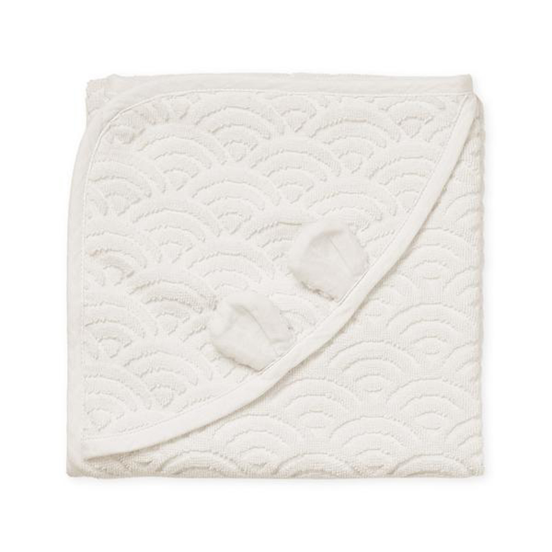 Immagine di CamCam® Asciugamano con cappuccio e orecchie GOTS Off White 80x80
