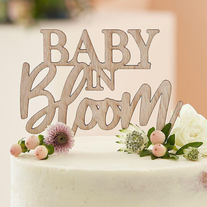Immagine di Ginger Ray® Iscrizione decorativa in legno per la torta Baby in Bloom