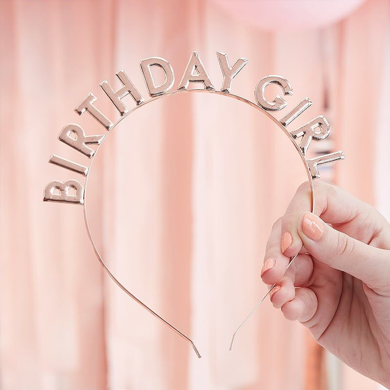Immagine di Ginger Ray® Fascia per capelli Birthday Girl Rose Gold