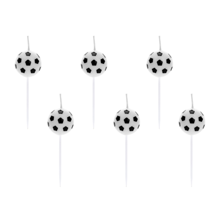 Immagine di Party Deco® Candele palloni da calcio 6 pezzi