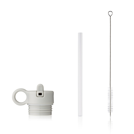 Immagine di Liewood® Coperchio con cannuccia e spazzolino per pulire la boraccia Falk 350ml Light Grey