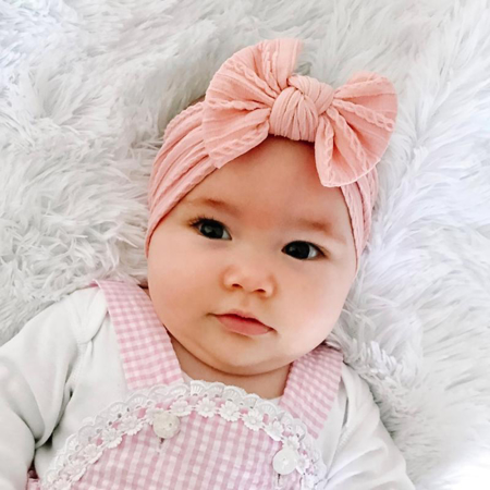 Immagine di Fascia per capelli con fiocco Boho Baby Pink