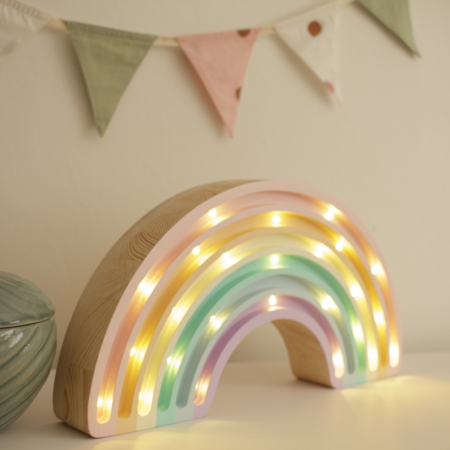 Little Lights® Lampada in legno fatta a mano Rainbow Pastel