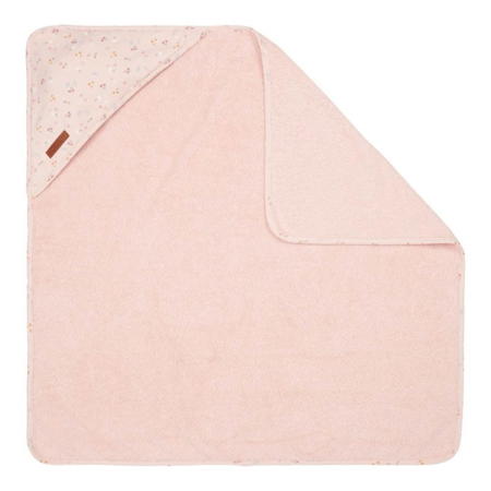 Little Dutch® Asciugamano con cappuccio Little Pink Flowers 75x75