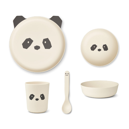 Liewood® Set pappa in plastica BIO Panda Creme de la Creme