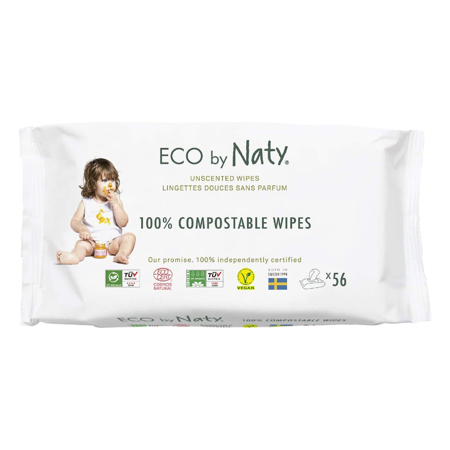 Immagine di Eco by Naty® Salviettine rinfrescanti senza profumo 56 pezzi