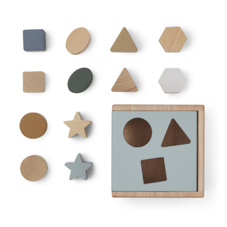 Liewood® Cubo per ordinare le forme Geometric Tuscany Blue Fog Multi Mix