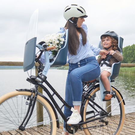 Immagine di Bobike® Seggiolino per bambini per la bicicletta Exclusive Maxi Plus Carrier LED Urban Grey