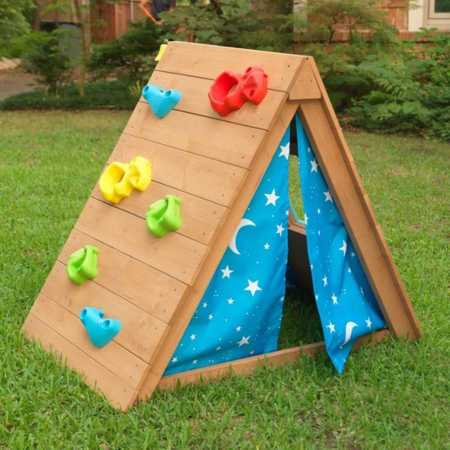 KidKraft® Tenda in legno con parete da arrampicata
