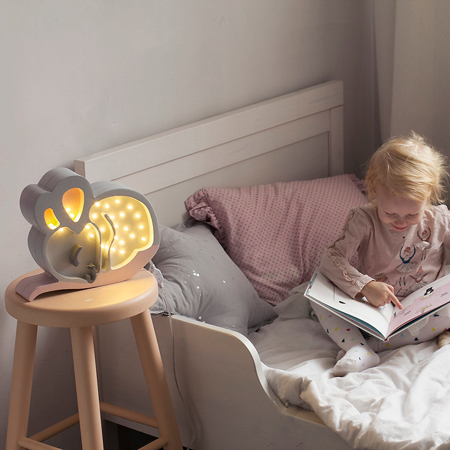 Immagine di Little Lights® Lampada in legno fatta a mano Mouse Light Grey