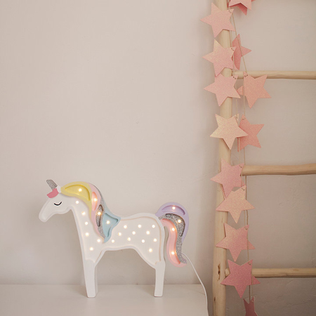 Immagine di Little Lights® Lampada in legno fatta a mano Unicorn Rainbow