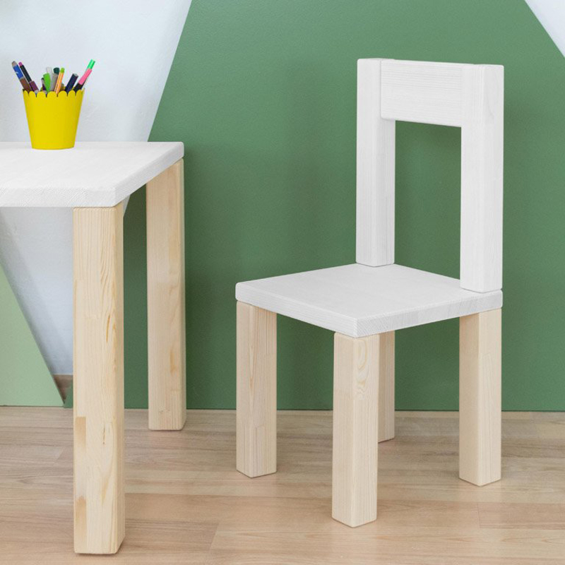 Immagine di Benlemi® Sedia in legno per bambini OPEE White