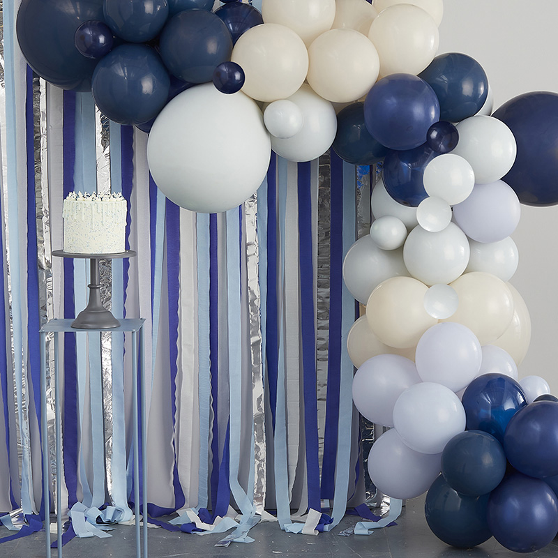 Immagine di Ginger Ray® Sfondo per fare le foto con palloncini Blue, Cream & Silver
