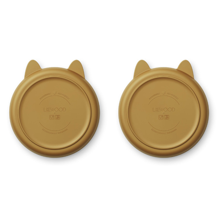Liewood® Set di 2 piatti in plastica BIO Mae Rabbit/Golden Caramel
