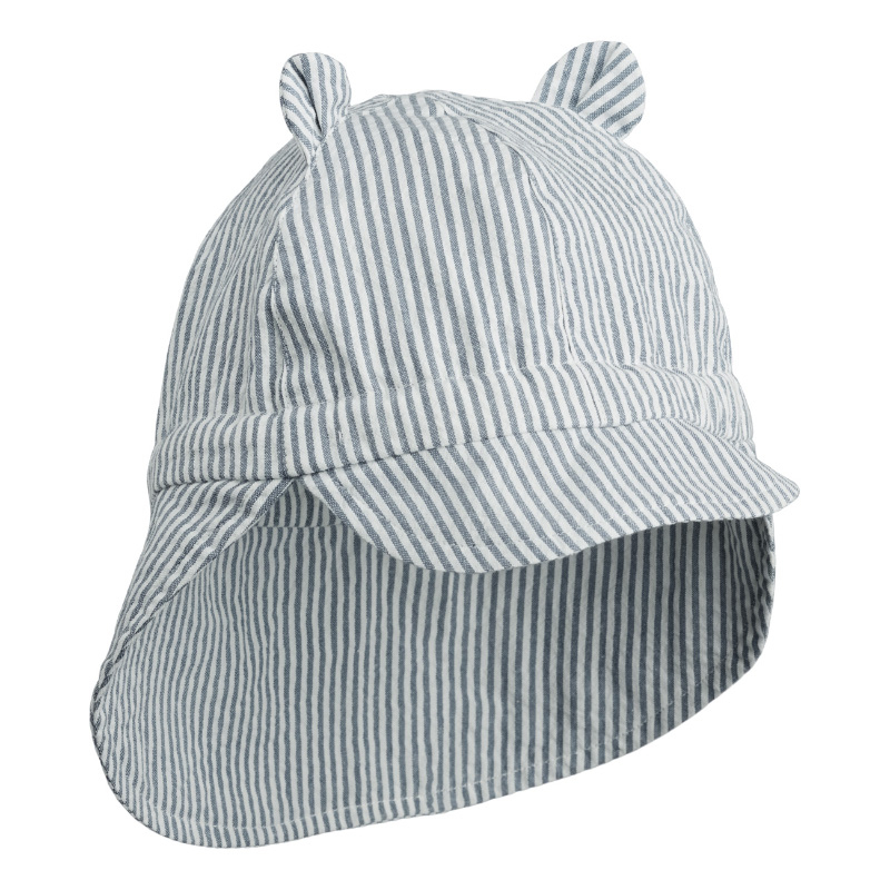 Immagine di Liewood® Cappellino con protezione UV Gorm Stripe Blue Wave/Creme de la Creme