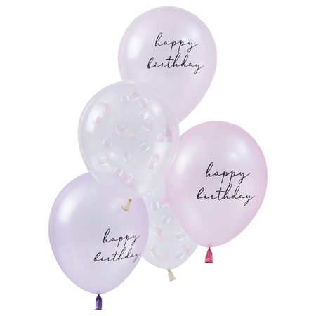 Ginger Ray® Palloncini Pearlised Pink & Shell Confetti 5 pezzi