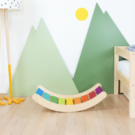 Immagine di Benlemi® Altalena per l'equilibrio Montessori ROKIT Rainbow