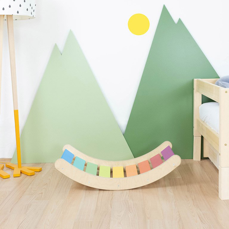 Immagine di Benlemi® Altalena per l'equilibrio Montessori ROKIT Pastel Rainbow