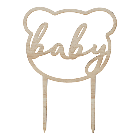 Immagine di Ginger Ray® Decorazione torta in legno Teddy Bear Baby
