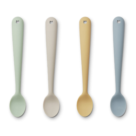 Immagine di Liewood® Set 4 cucchiai in silicone Dusty Mint Multi Mix
