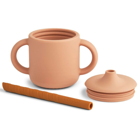 Liewood® Tazza in silicone con cannuccia Cameron Mustard/Tuscany Rose Mix