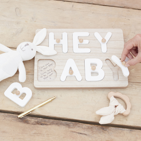 Immagine di Ginger Ray® Puzzle in legno Hey Baby