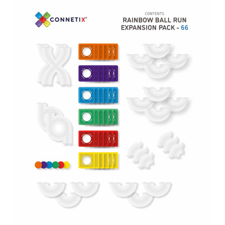 Immagine di Connetix® Tessere Magnetiche Estensione per Pista per biglie - Ball Run Expansion  66 pezzi