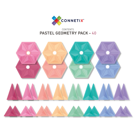Immagine di Connetix® Tessere magnetiche Pastel Geometry Pack 40 pezzi