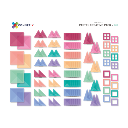 Connetix® Tessere Magnetiche Pastel Creative Pack 120 pezzi