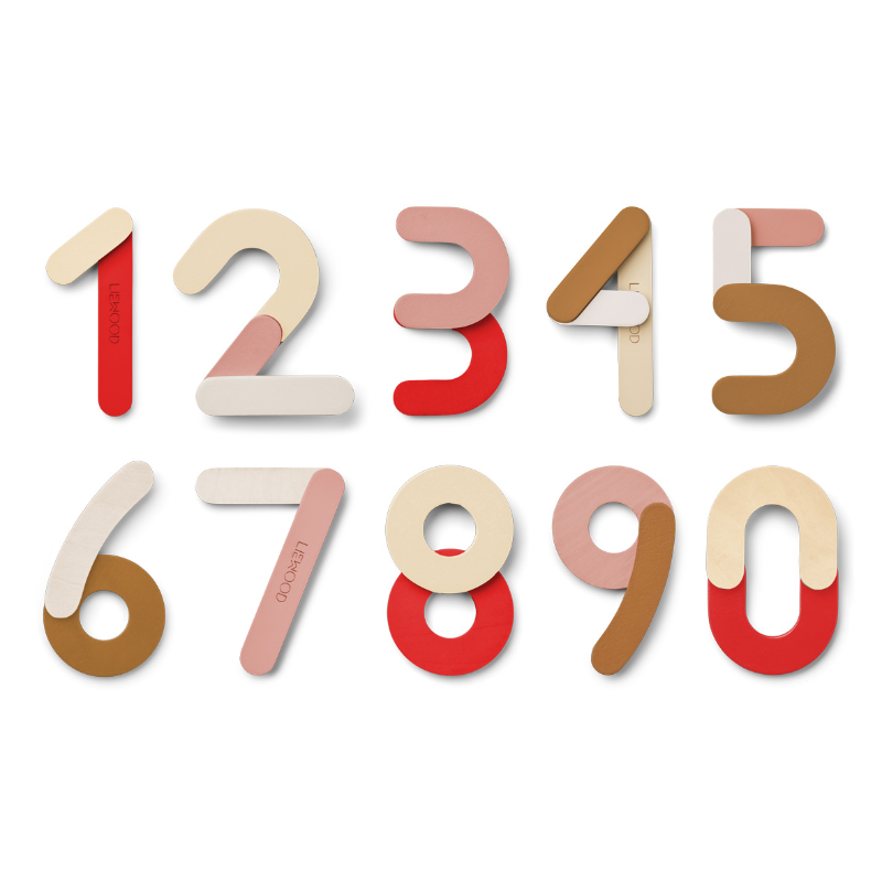 Immagine di Liewood® Numeri Magnetici  in legno Jota Dusty Raspberry Multi Mix