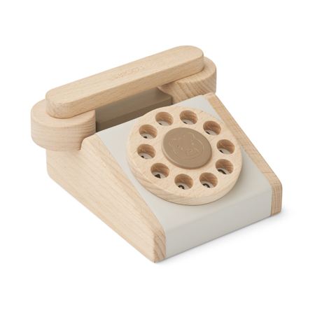 Immagine di Liewood® Telefono vintage in legno Selma Oat Sandy Mix