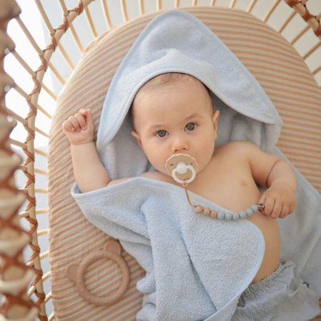 Immagine di Mushie® Asciugamano con cappuccio Baby Blue