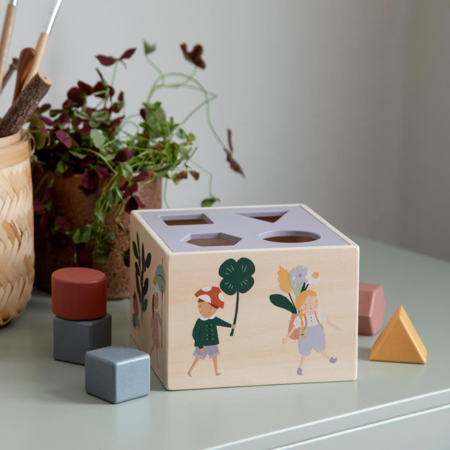 Sebra® Cubo di legno con forme Pixie Land
