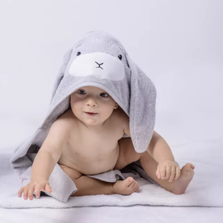 Immagine di Effiki® Asciugamano con cappuccio Coniglietto Gray 75x75
