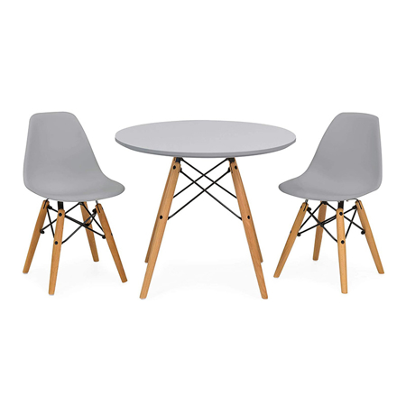 Immagine di EM Furniture Set tavolino e 2 sedie per bambini Grey
