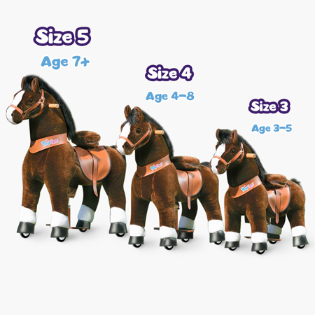 Immagine di PonyCycle® Cavallo con ruote - Chocolate Brown with White Hoof (3-5A)