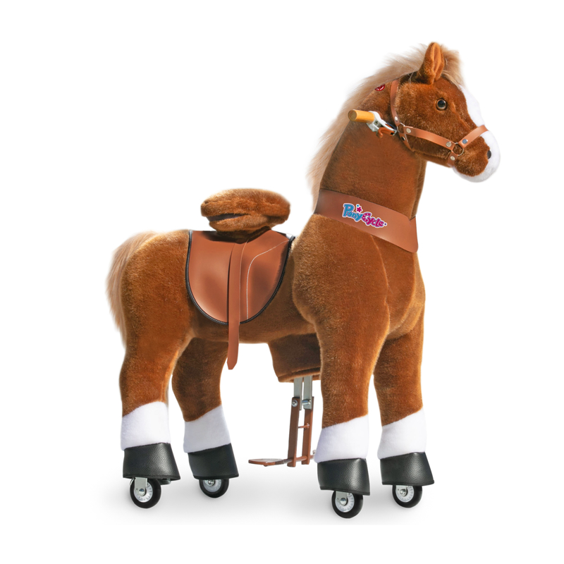 Immagine di PonyCycle® Cavallo con ruote - Brown with White Hoof (7+A)